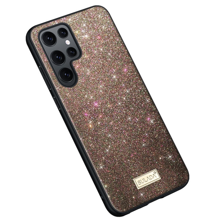 SULADA Glittery TPU Hybrid Handmade Leather Phone Case, For Samsung Galaxy S25 5G����������������...