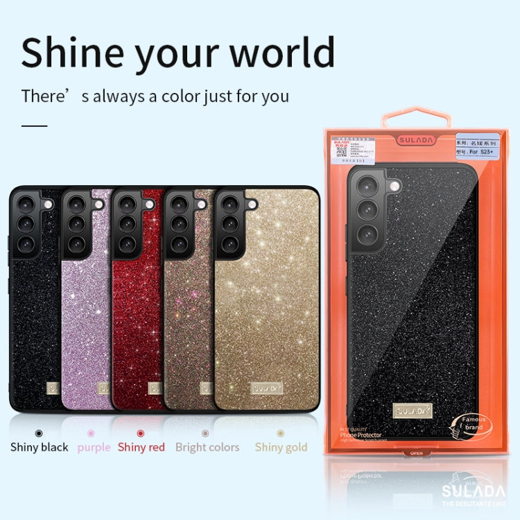 SULADA Glittery TPU Hybrid Handmade Leather Phone Case, For Samsung Galaxy S25 5G����������������...