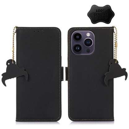 Genuine Leather Magnetic RFID Leather Phone Case, For iPhone 16 Pro Max, For iPhone 16 Pro�������...