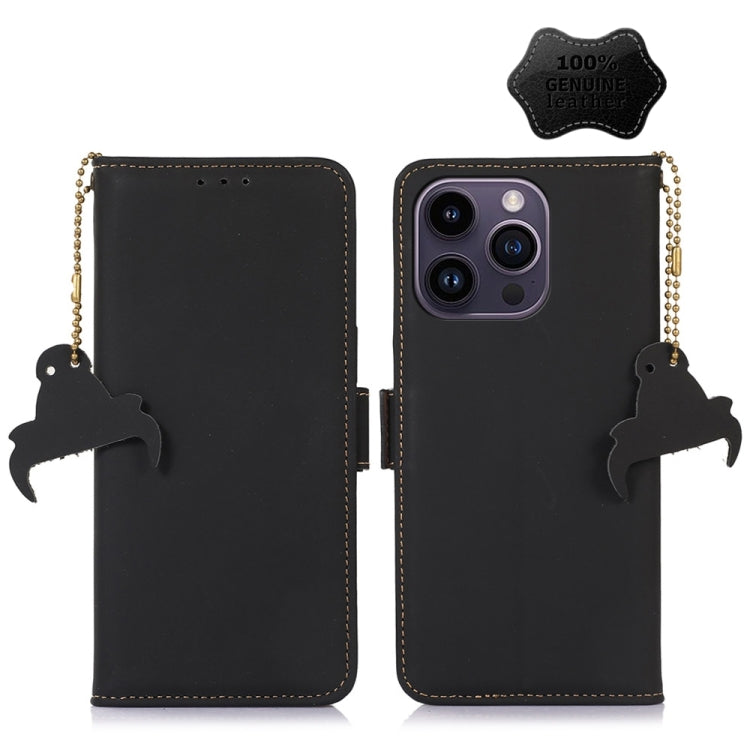 Genuine Leather Magnetic RFID Leather Phone Case, For iPhone 16 Pro Max, For iPhone 16 Pro�������...