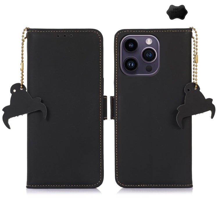 Genuine Leather Magnetic RFID Leather Phone Case, For iPhone 16 Pro Max, For iPhone 16 Pro�������...