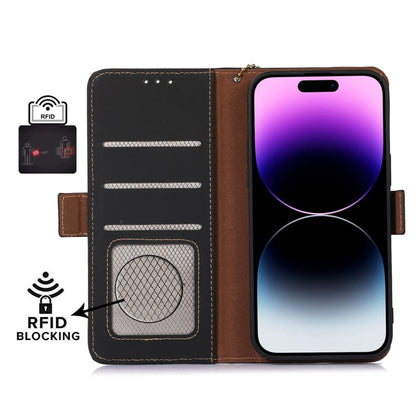 Genuine Leather Magnetic RFID Leather Phone Case, For iPhone 16 Pro Max, For iPhone 16 Pro�������...