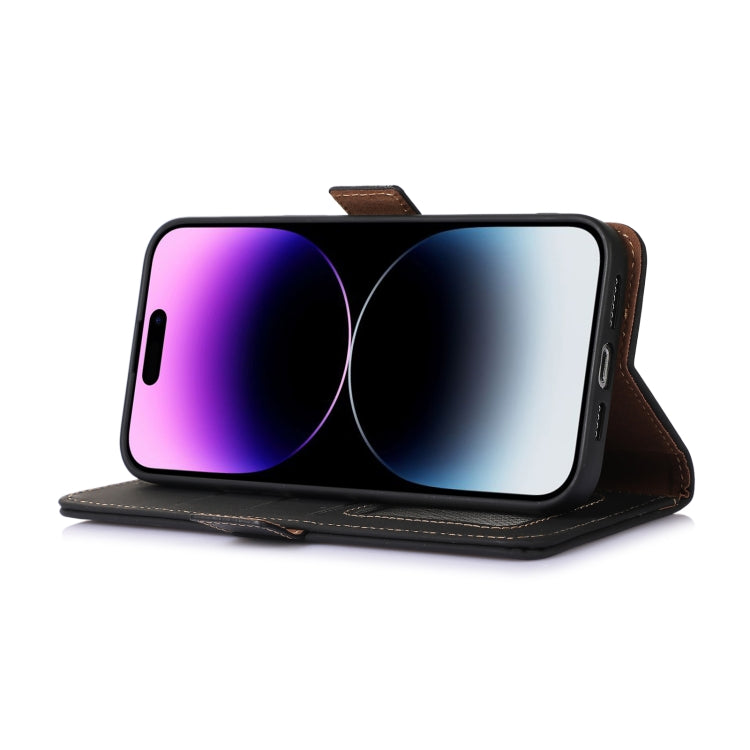 Genuine Leather Magnetic RFID Leather Phone Case, For iPhone 16 Pro Max, For iPhone 16 Pro�������...