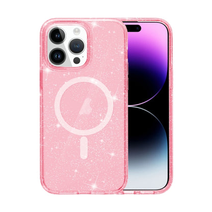Terminator Style Glitter Powder MagSafe Magnetic Phone Case, For iPhone 16e, For iPhone 16 Pro Ma...