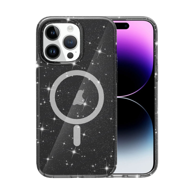Terminator Style Glitter Powder MagSafe Magnetic Phone Case, For iPhone 16e, For iPhone 16 Pro Ma...