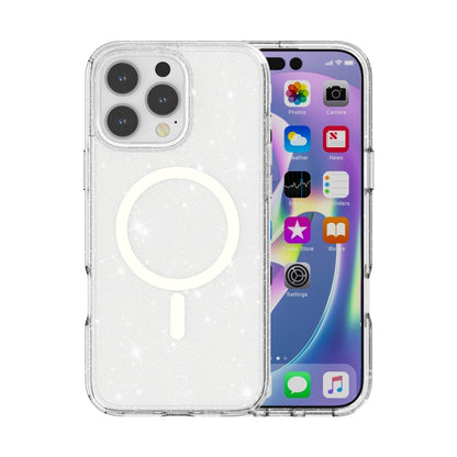 Terminator Style Glitter Powder MagSafe Magnetic Phone Case, For iPhone 16e, For iPhone 16 Pro Ma...