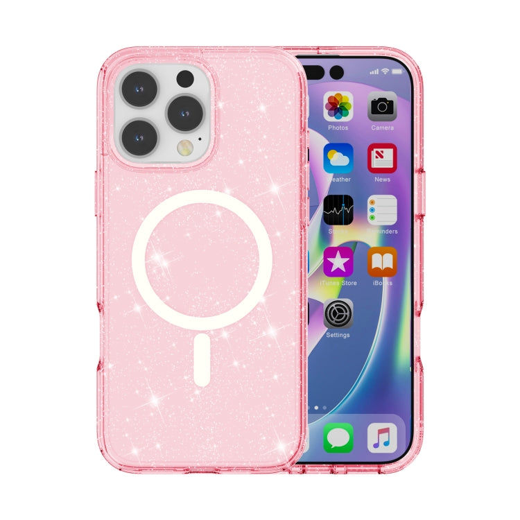 Terminator Style Glitter Powder MagSafe Magnetic Phone Case, For iPhone 16e, For iPhone 16 Pro Ma...