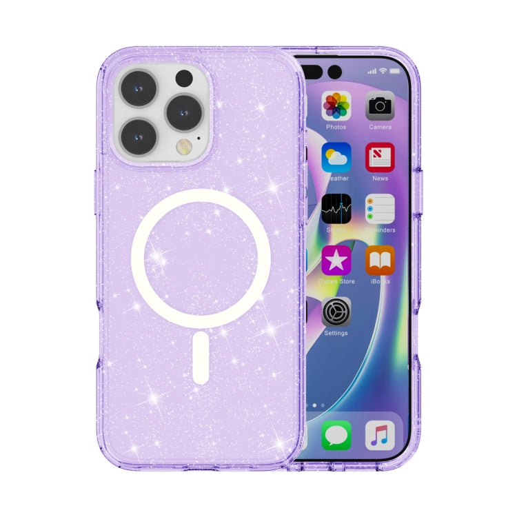Terminator Style Glitter Powder MagSafe Magnetic Phone Case, For iPhone 16e, For iPhone 16 Pro Ma...