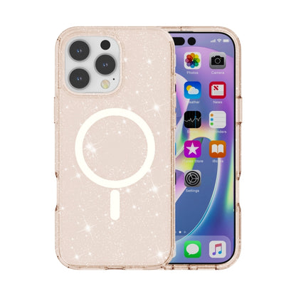 Terminator Style Glitter Powder MagSafe Magnetic Phone Case, For iPhone 16e, For iPhone 16 Pro Ma...