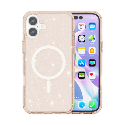 Terminator Style Glitter Powder MagSafe Magnetic Phone Case, For iPhone 16e, For iPhone 16 Pro Ma...