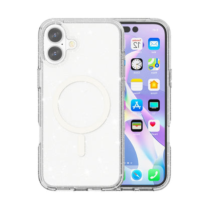 Terminator Style Glitter Powder MagSafe Magnetic Phone Case, For iPhone 16e, For iPhone 16 Pro Ma...