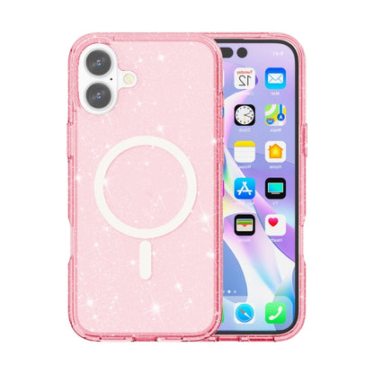 Terminator Style Glitter Powder MagSafe Magnetic Phone Case, For iPhone 16e, For iPhone 16 Pro Ma...