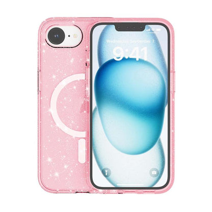 Terminator Style Glitter Powder MagSafe Magnetic Phone Case, For iPhone 16e, For iPhone 16 Pro Ma...