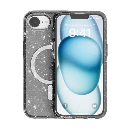 Terminator Style Glitter Powder MagSafe Magnetic Phone Case, For iPhone 16e, For iPhone 16 Pro Ma...