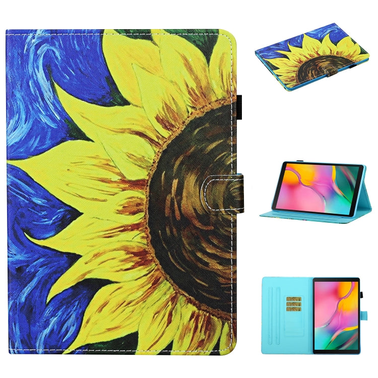 Colored Drawing Stitching Horizontal Flip Leather Case, with Holder & Card Slots