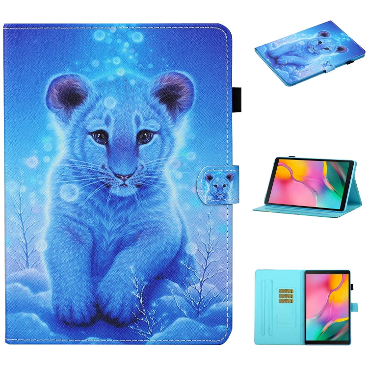 Colored Drawing Stitching Horizontal Flip Leather Case, with Holder & Card Slots
