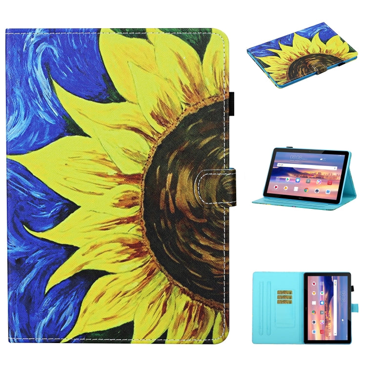 Colored Drawing Stitching Horizontal Flip Leather Case, with Holder & Card Slots