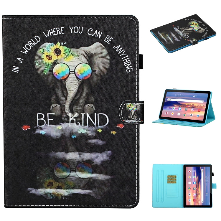 Colored Drawing Stitching Horizontal Flip Leather Case, with Holder & Card Slots