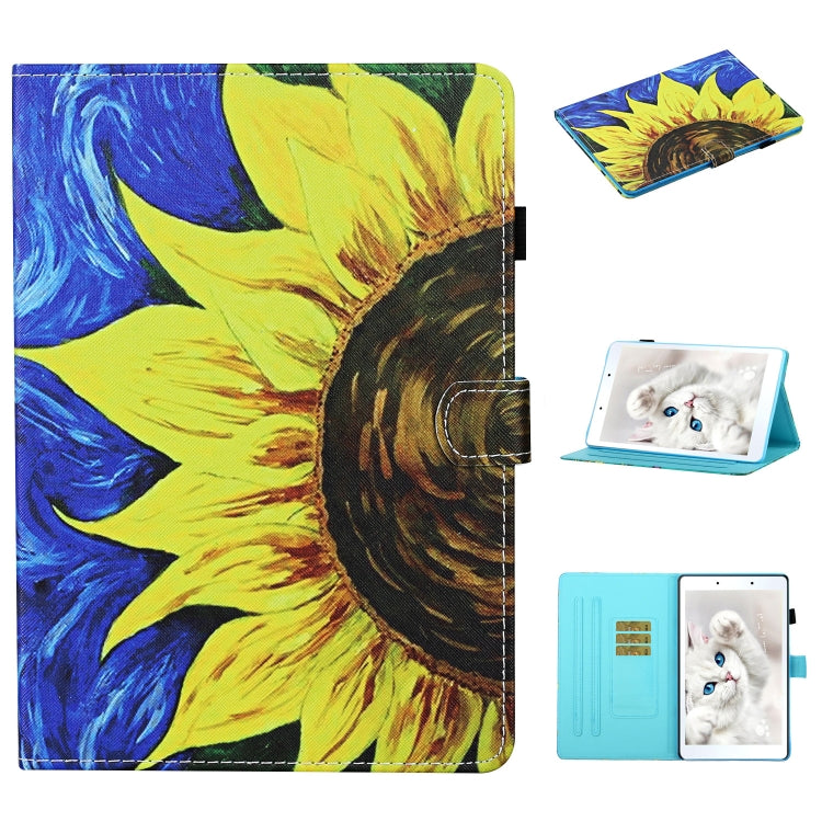 Colored Drawing Stitching Horizontal Flip Leather Case, with Holder & Card Slots