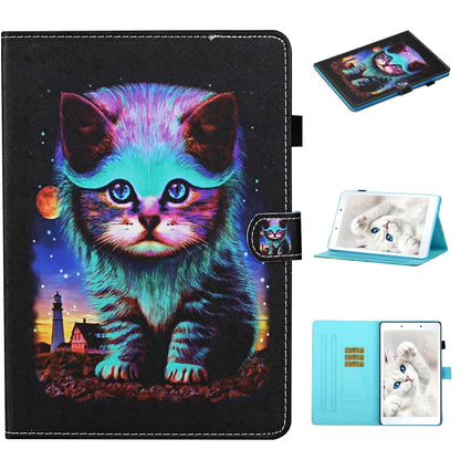 Colored Drawing Stitching Horizontal Flip Leather Case, with Holder & Card Slots
