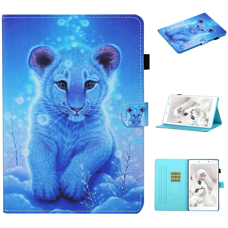 Colored Drawing Stitching Horizontal Flip Leather Case, with Holder & Card Slots