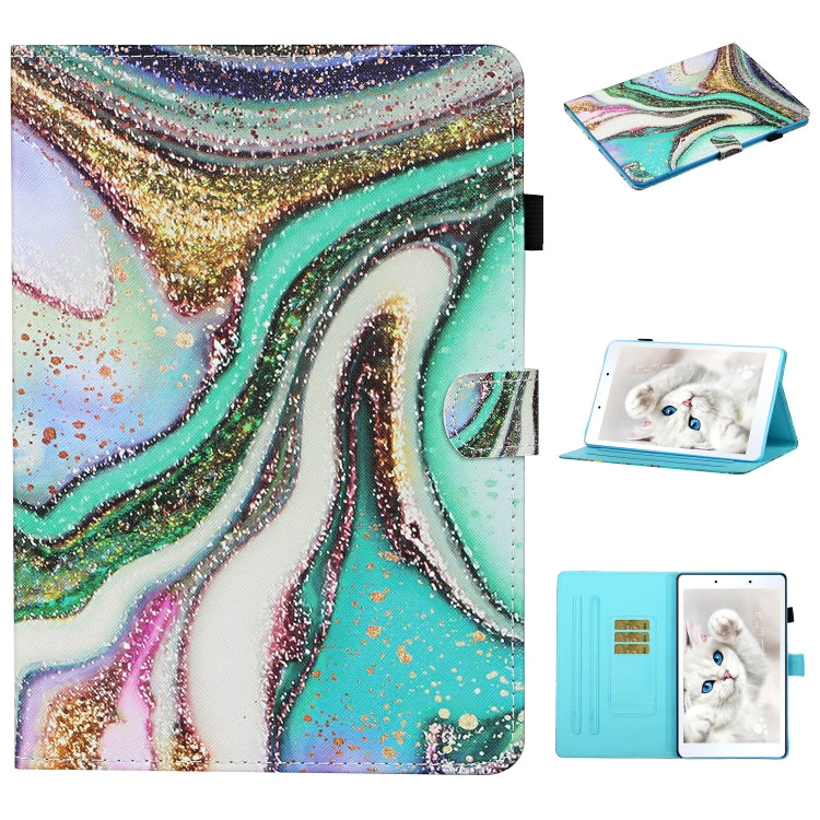 Colored Drawing Stitching Horizontal Flip Leather Case, with Holder & Card Slots