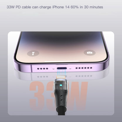 TOTU CB-8-L 12W USB to 8 Pin Transparent Braided Data Cable, Length: 1.5m, CB-8-L