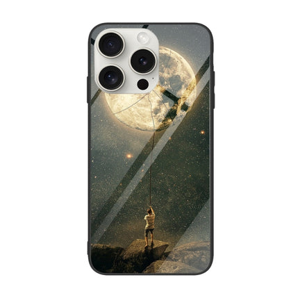 Colorful Painted Glass Phone Case, For iPhone 16 Pro Max, For iPhone 16 Pro, For iPhone 16 Plus��...