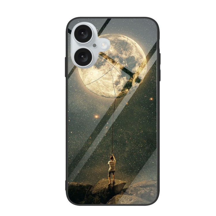 Colorful Painted Glass Phone Case, For iPhone 16 Pro Max, For iPhone 16 Pro, For iPhone 16 Plus��...