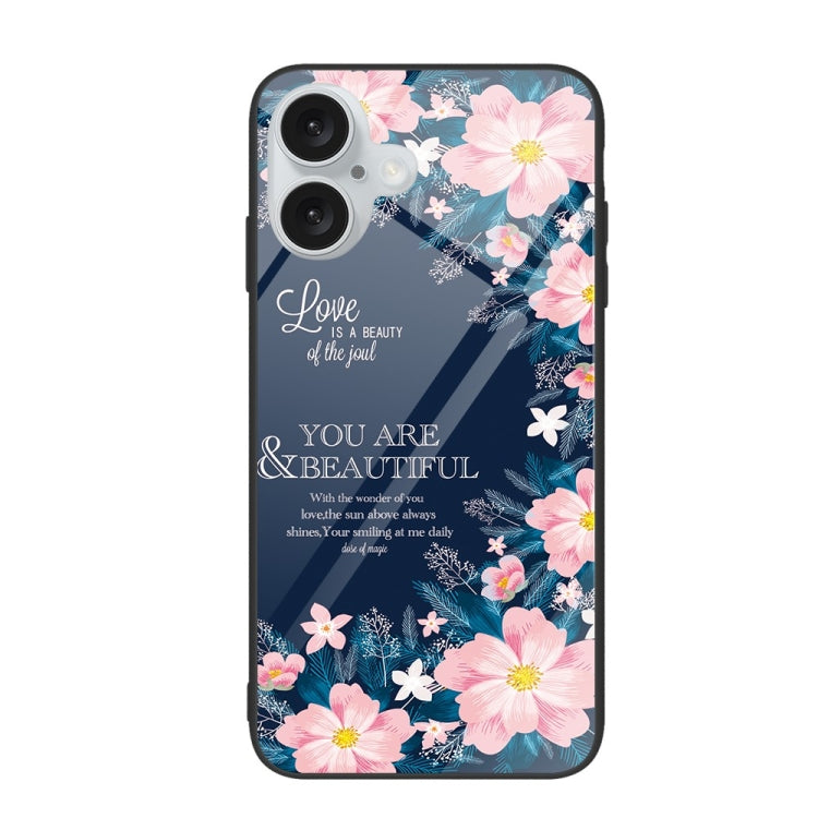 Colorful Painted Glass Phone Case, For iPhone 16 Pro Max, For iPhone 16 Pro, For iPhone 16 Plus��...