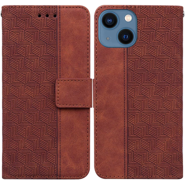 Geometric Embossed Leather Phone Case