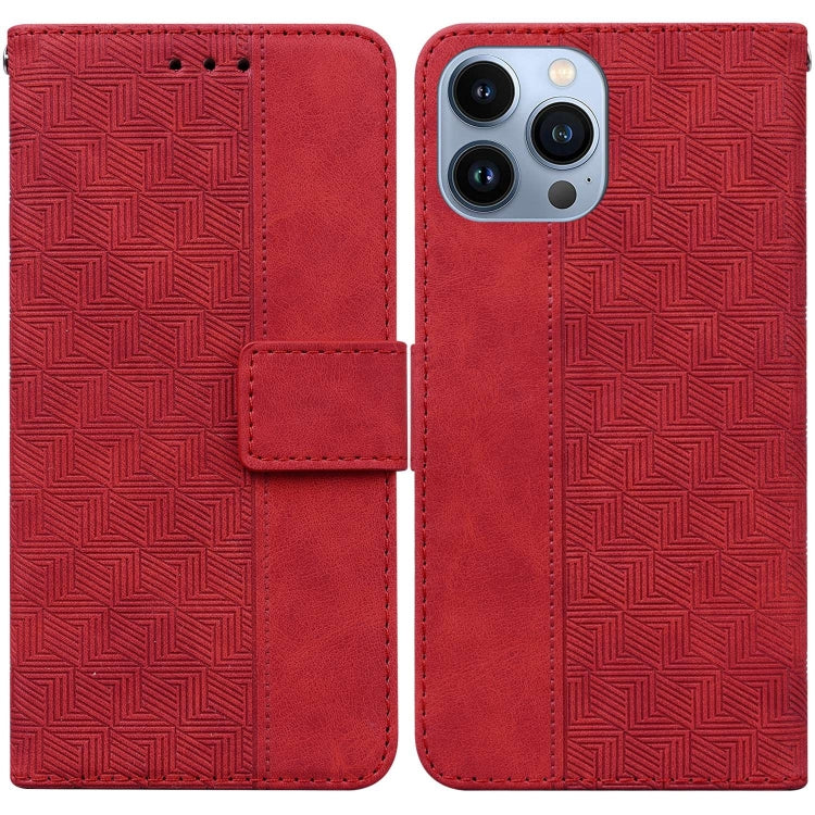 Geometric Embossed Leather Phone Case