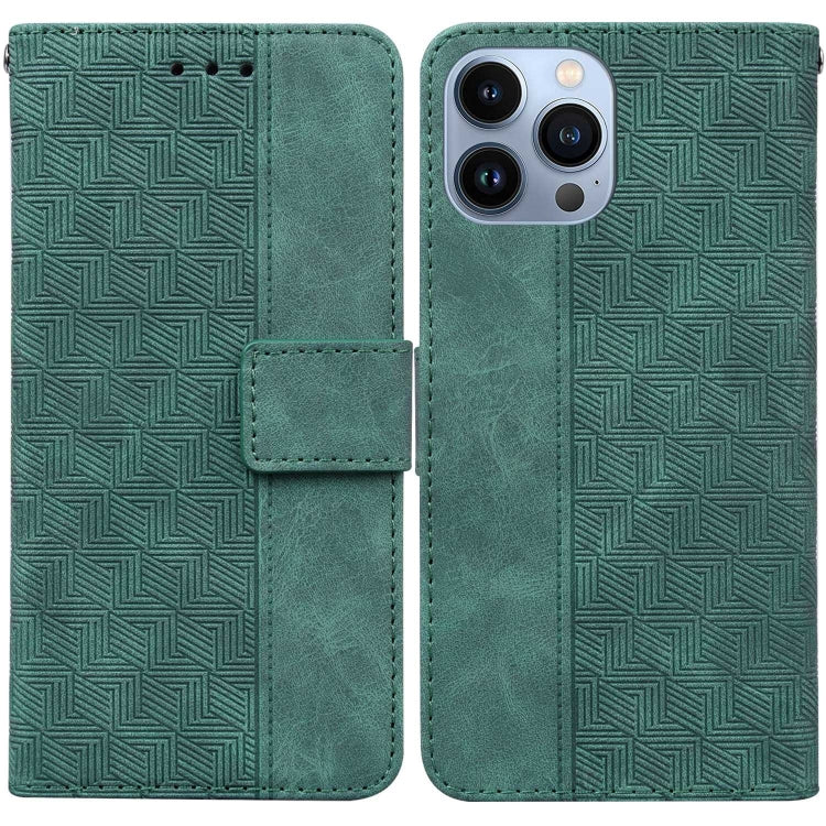 Geometric Embossed Leather Phone Case