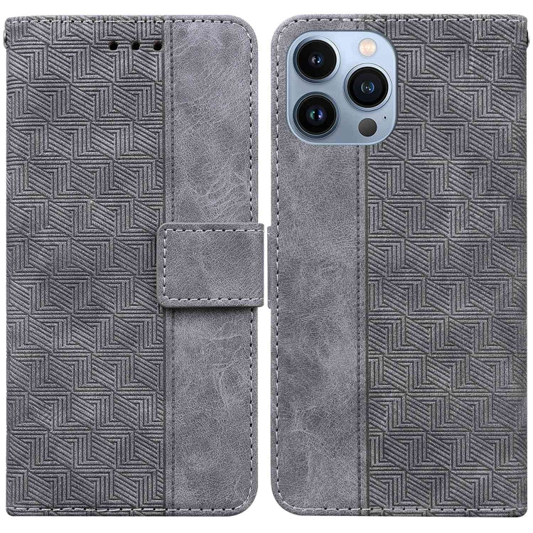 Geometric Embossed Leather Phone Case
