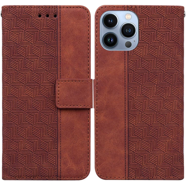 Geometric Embossed Leather Phone Case