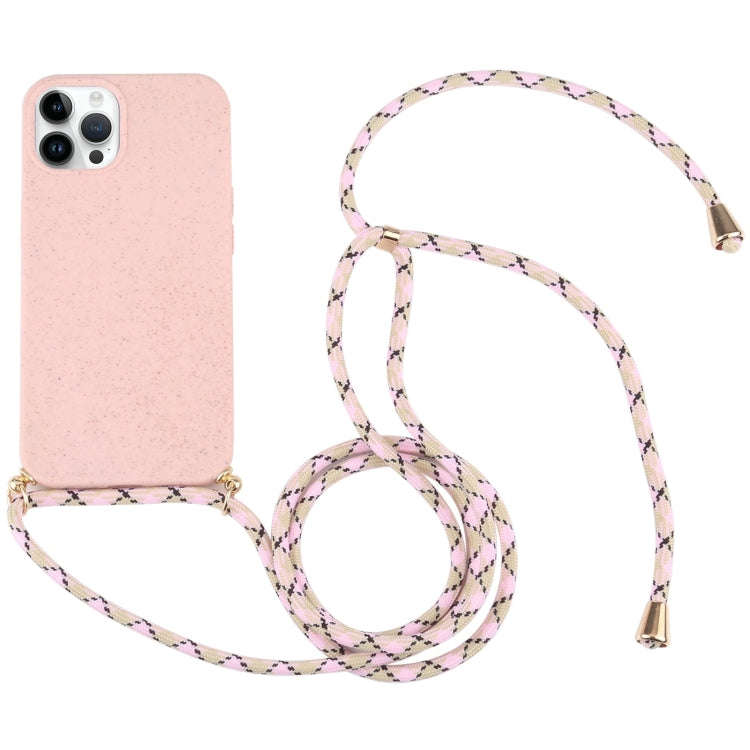 Wheat Straw TPU Shockproof Phone Case with Neck Lanyard, For iPhone 16 Pro Max, For iPhone 16 Pro...