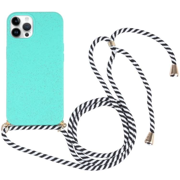 Wheat Straw TPU Shockproof Phone Case with Neck Lanyard, For iPhone 16 Pro Max, For iPhone 16 Pro...