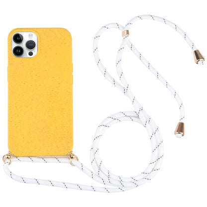 Wheat Straw TPU Shockproof Phone Case with Neck Lanyard, For iPhone 16 Pro Max, For iPhone 16 Pro...
