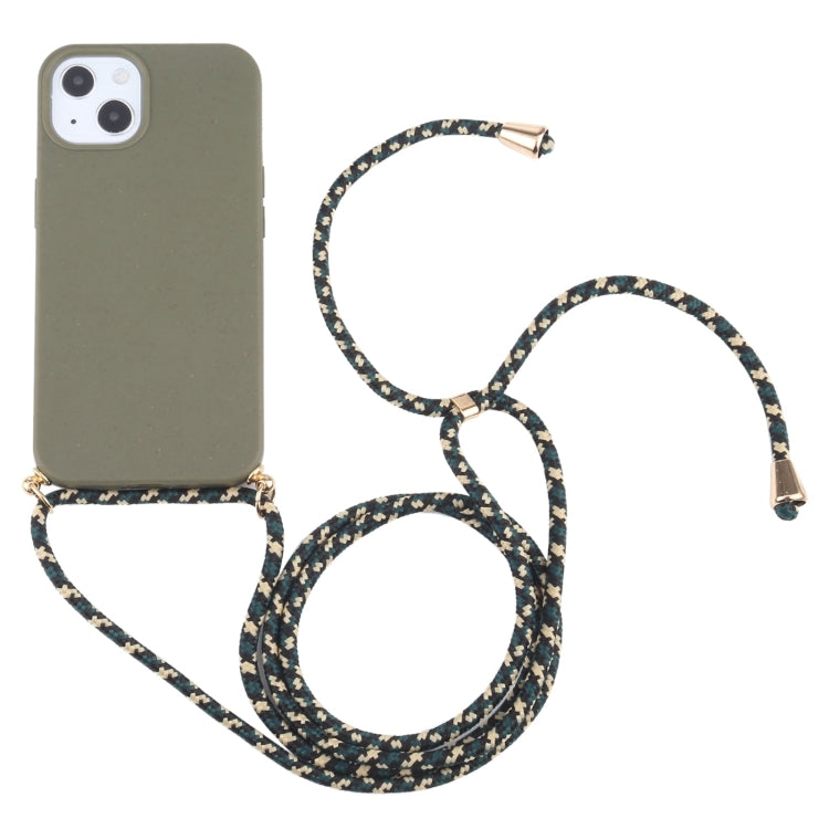 Wheat Straw TPU Shockproof Phone Case with Neck Lanyard, For iPhone 16 Pro Max, For iPhone 16 Pro...