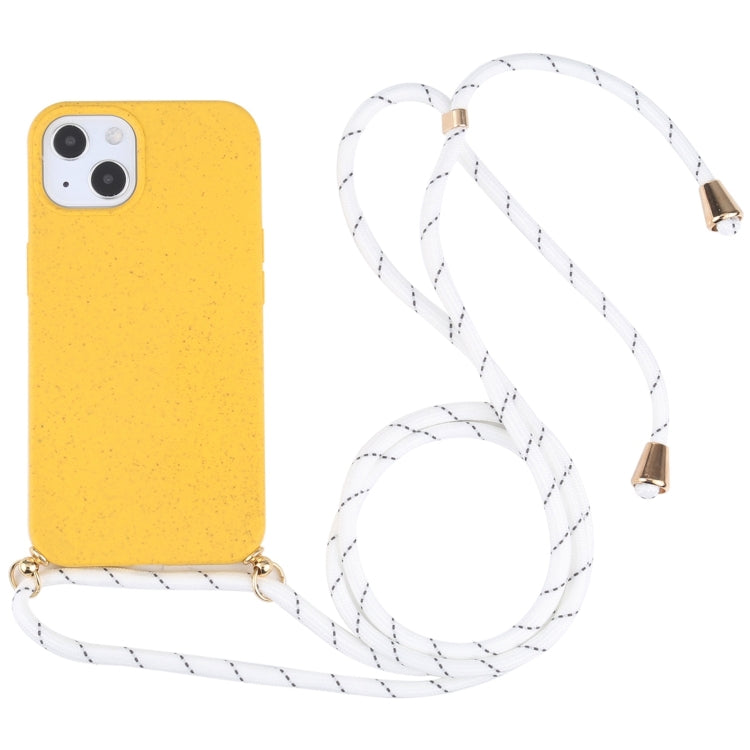 Wheat Straw TPU Shockproof Phone Case with Neck Lanyard, For iPhone 16 Pro Max, For iPhone 16 Pro...