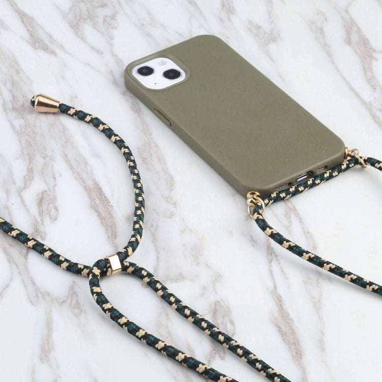 Wheat Straw TPU Shockproof Phone Case with Neck Lanyard, For iPhone 16 Pro Max, For iPhone 16 Pro...