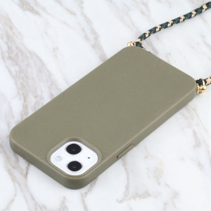 Wheat Straw TPU Shockproof Phone Case with Neck Lanyard, For iPhone 16 Pro Max, For iPhone 16 Pro...