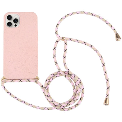 Wheat Straw TPU Shockproof Phone Case with Neck Lanyard, For iPhone 16 Pro Max, For iPhone 16 Pro...