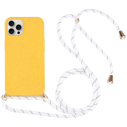 Wheat Straw TPU Shockproof Phone Case with Neck Lanyard, For iPhone 16 Pro Max, For iPhone 16 Pro...