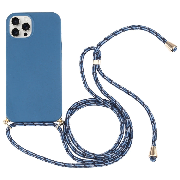 Wheat Straw TPU Shockproof Phone Case with Neck Lanyard, For iPhone 16 Pro Max, For iPhone 16 Pro...