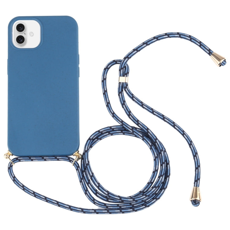 Wheat Straw TPU Shockproof Phone Case with Neck Lanyard, For iPhone 16 Pro Max, For iPhone 16 Pro...