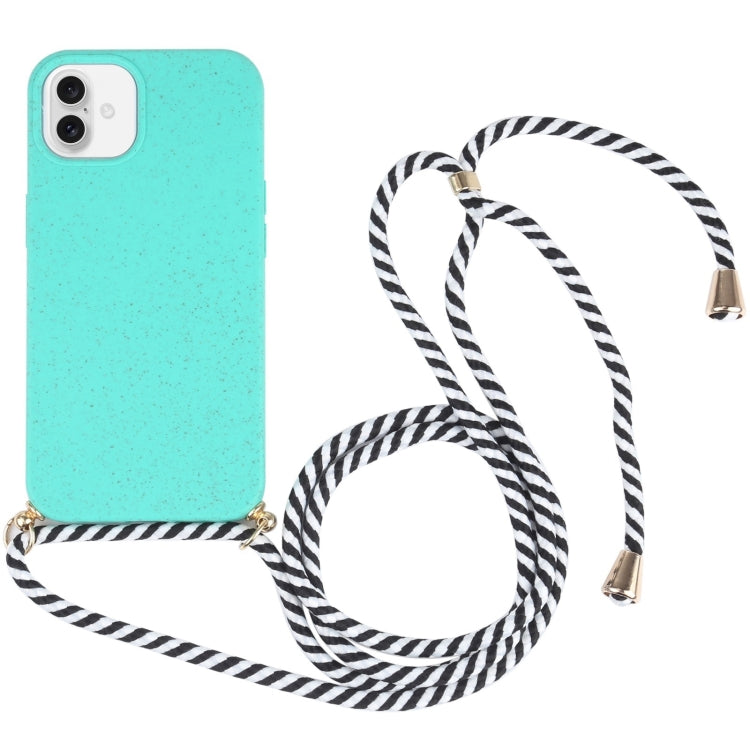 Wheat Straw TPU Shockproof Phone Case with Neck Lanyard, For iPhone 16 Pro Max, For iPhone 16 Pro...