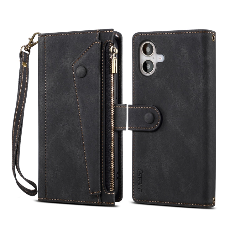 ESEBLE Retro Frosted RFID Flip Leather Phone Case, For iPhone 16e, For iPhone 16 Pro Max���������...