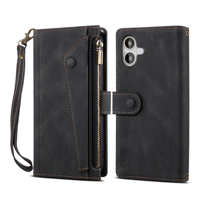 ESEBLE Retro Frosted RFID Flip Leather Phone Case, For iPhone 16e, For iPhone 16 Pro Max���������...