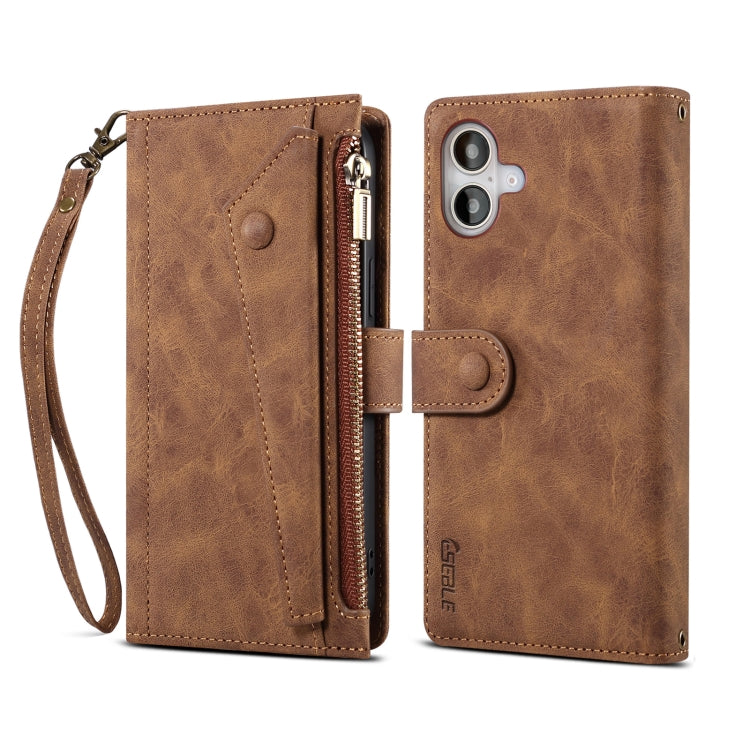 ESEBLE Retro Frosted RFID Flip Leather Phone Case, For iPhone 16e, For iPhone 16 Pro Max���������...